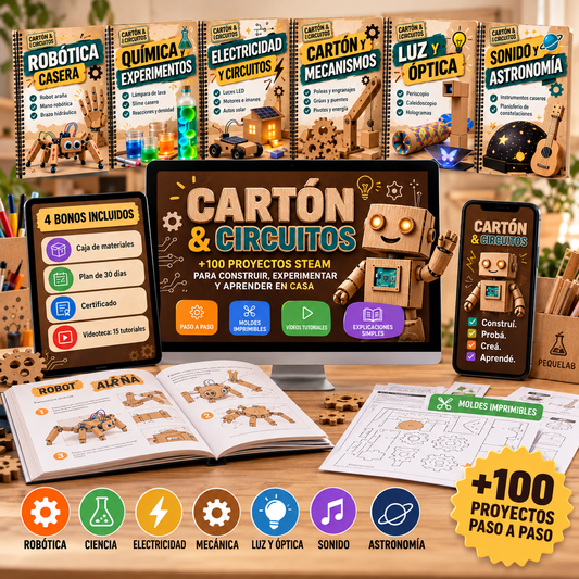 🤖 Cartón & Circuitos™  +100 Proyectos + Moldes y Bonos Exclusivos